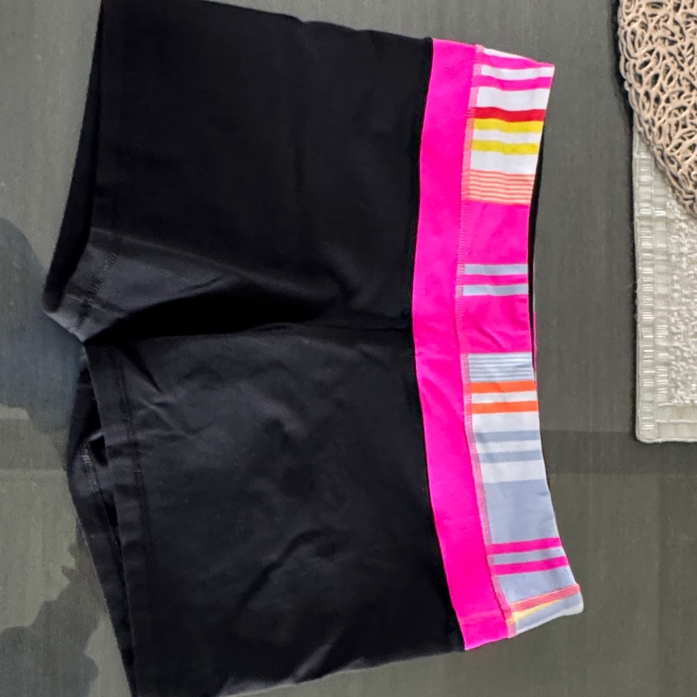 Lululemon Stylish Black and Pink Women's Shorts
